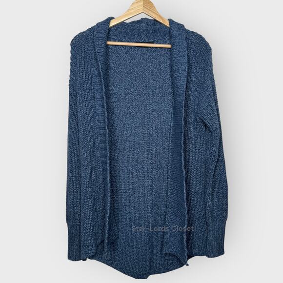 Banana Republic Acid Wash Open Womens Cardigan | XS Blue Knit Oversized Grandma - Picture 1 of 7